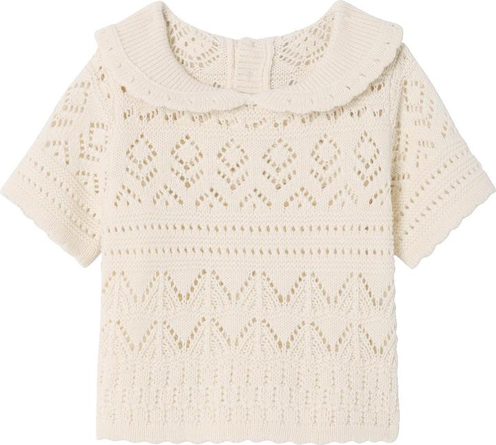 Actual product image Vertbaudet Mädchen Baby Häkel-Pullover mit kurzen Ärmeln (68)