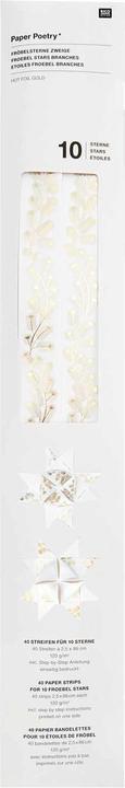 Produktbild Rico Design Papierstreifen "Zweige", Weiss-Gold, 40 Streifen (120 g/m², 40 x)