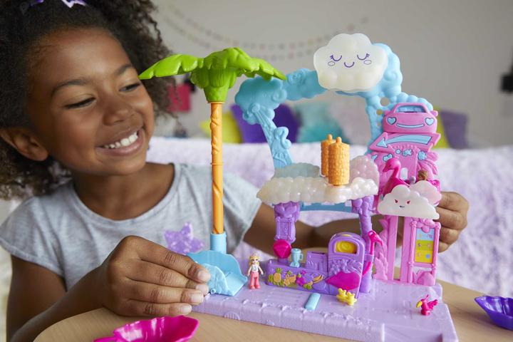 Actual product image Polly Pocket Pollyville flamingo fun car wash