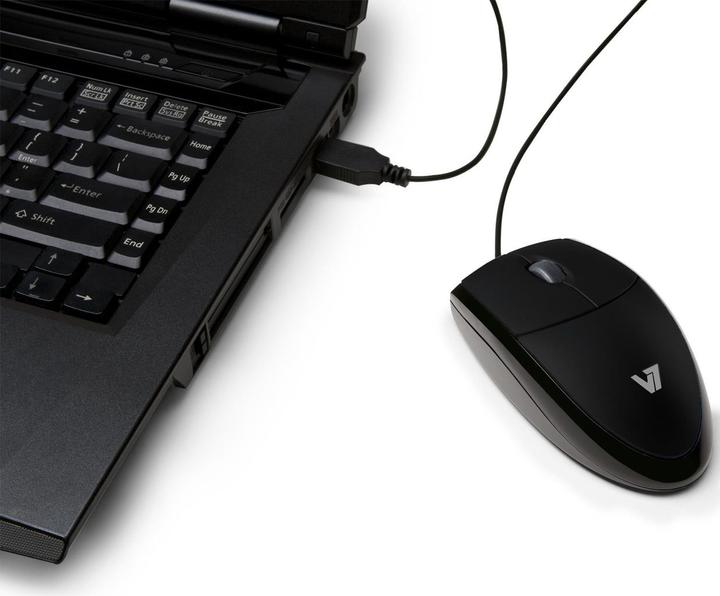 Actual product image V7 Mouse Optical All Blk (Cable)