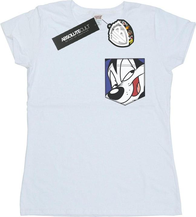 Looney Tunes Pepe Le Pew Face Faux Pocket TShirt (XL)