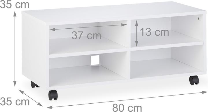 Actual product image Relaxdays Mobile TV Stand (80 x 35 x 35 cm)