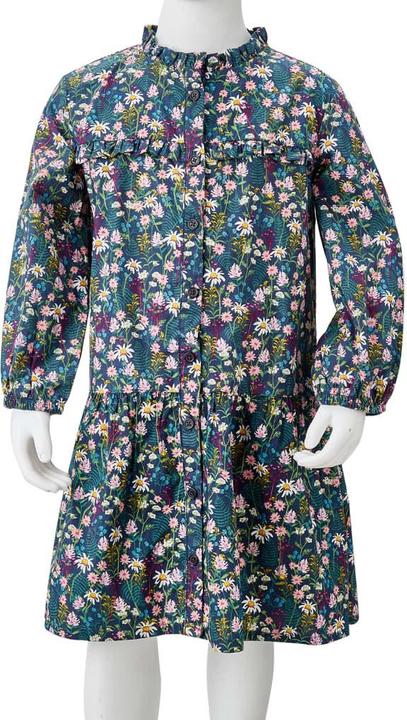 Immagine prodotto VidaXL Abito da bambino con maniche lunghe blu scuro 116,Materiale: 100 (116)