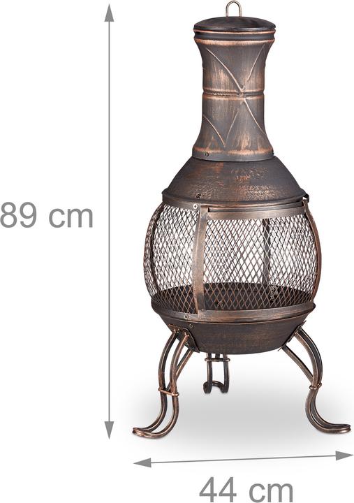 Actual product image Relaxdays Chiminea With Fire Poker
