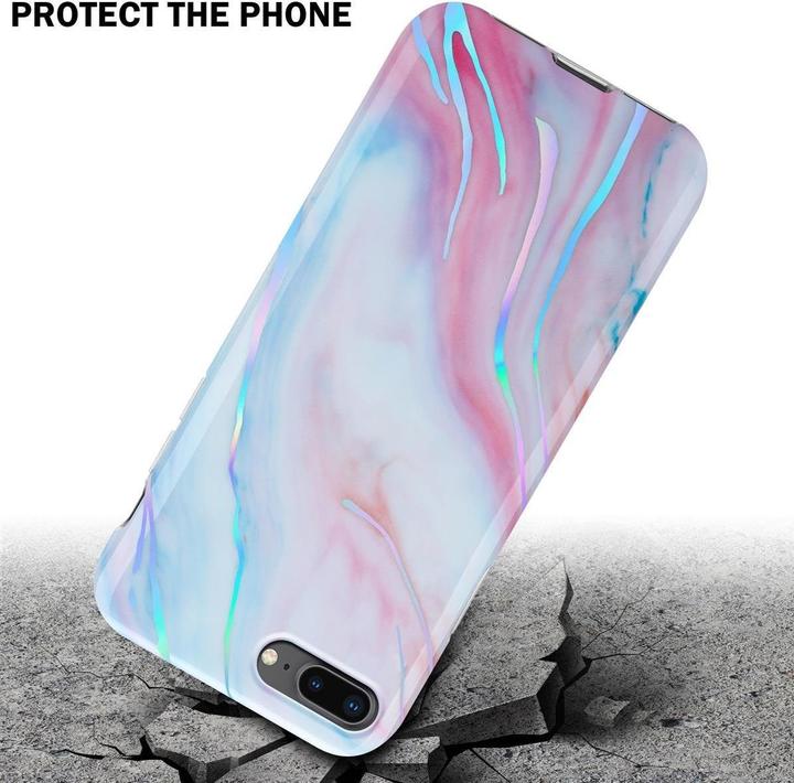 Image du produit Cadorabo Couverture IMD TPU Marbre coloré (Apple iPhone 8 Plus, Apple iPhone 7 Plus, Apple iPhone 7s Plus)