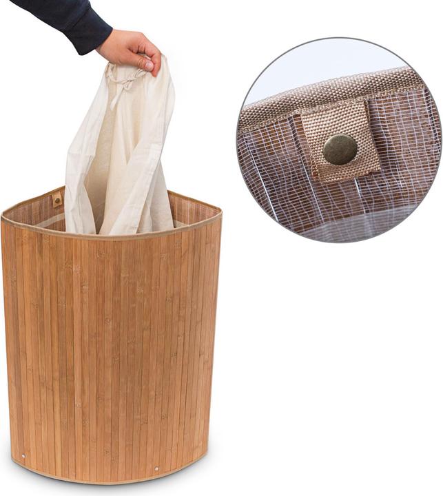 Immagine prodotto Relaxdays Cesto portabiancheria angolare (60 l)
