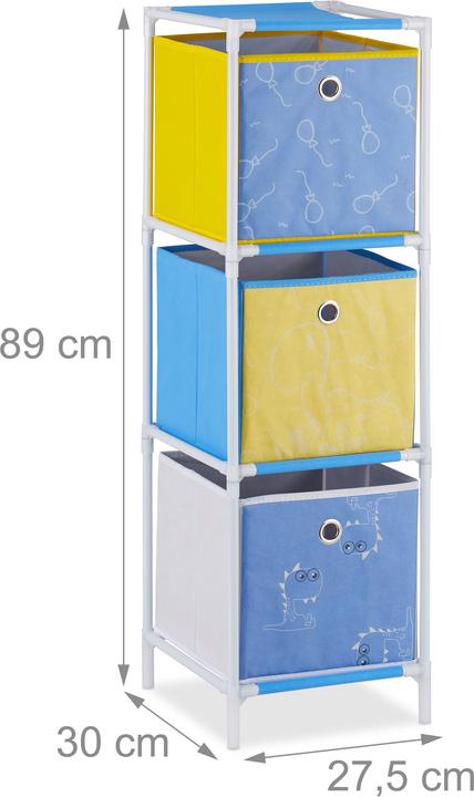 Actual product image Relaxdays Dinosaur Children's Shelf with Boxes