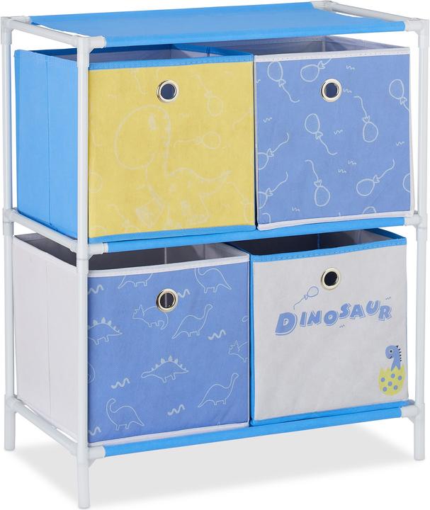 Actual product image Relaxdays Dinosaur Children's Shelf with Boxes