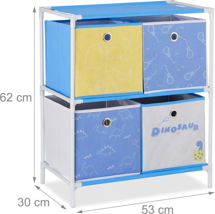 Actual product image Relaxdays Dinosaur Children's Shelf with Boxes