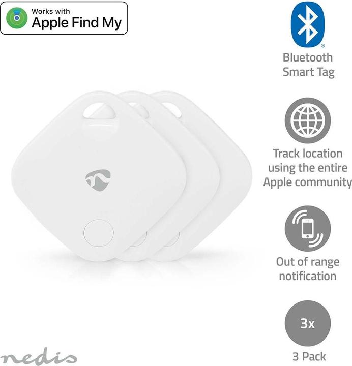 Actual product image Nedis Key Finder | Battery operated | 3x CR2032 | Batteries included | Bluetooth® version: 5 (iOS)