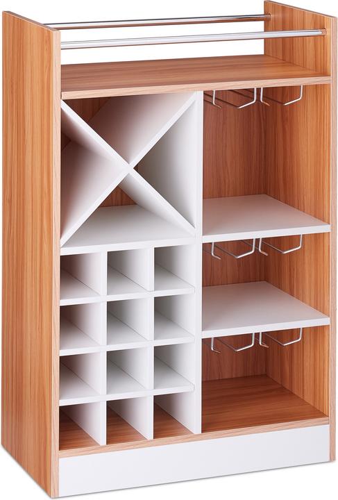 Actual product image Relaxdays Wine Rack, Glass Holder for 22 Bottles (63 x 35 x 96 cm)