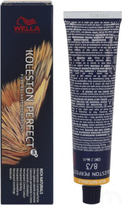 Actual product image Wella Koleston Perfect Me+ Rich Naturals (8/3 light blonde natural-gold)