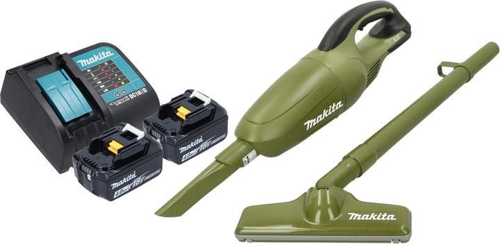 Actual product image Makita DCL 180 SM2O cordless hoover 18 V 0.65 l Olive Outdoor Adventure series + 2x rechargeable battery