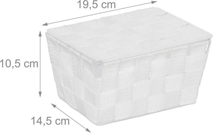 Actual product image Relaxdays Storage Basket, Lidded (1 x, 19.5 x 14.5 x 10.5 cm)
