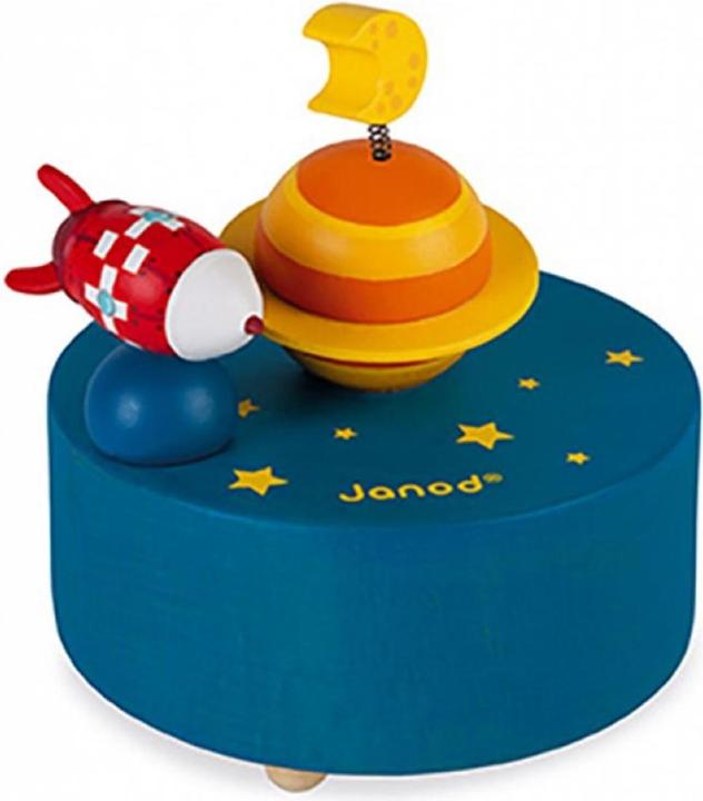Janod Music box rocket with music (English, German, French, Italian)