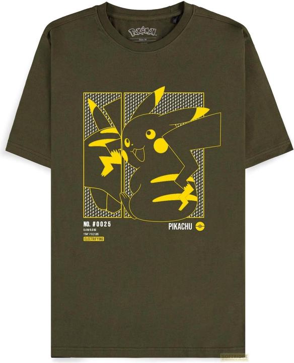 Actual product image Difuzed Pokemon T-Shirt (M) Man: Green Pikachu (M)