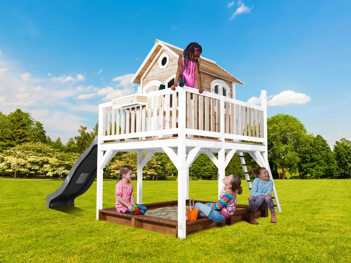 Actual product image Axi Liam Playhouse Brown/White - Grey Slide