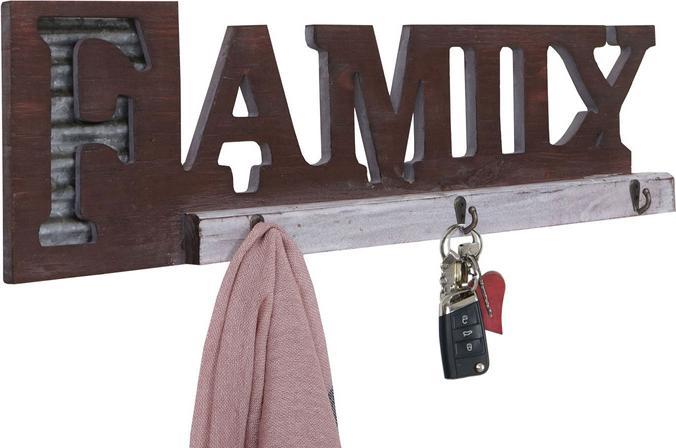 Produktbild Mendler Wandgarderobe Family, Garderobenpaneel, Landhaus Holz Metall