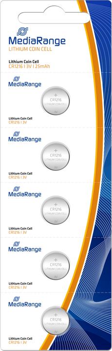 Immagine prodotto MediaRange Moneta al litio (5 pz., CR1216, 25 mAh)