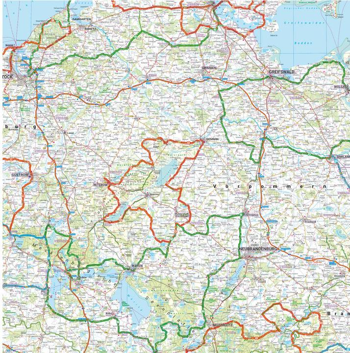 Actual product image Mecklenburg-Vorpommern, Motorbike Map 1