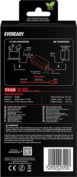 Actual product image Eveready external battery (30000 mAh, 111 Wh)