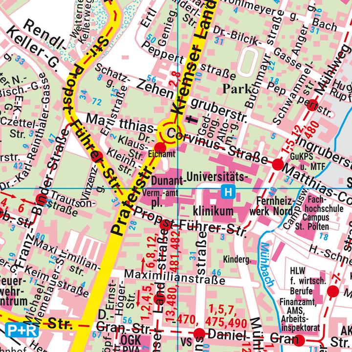 Image du produit St. Pölten, plan de la ville et carte du district