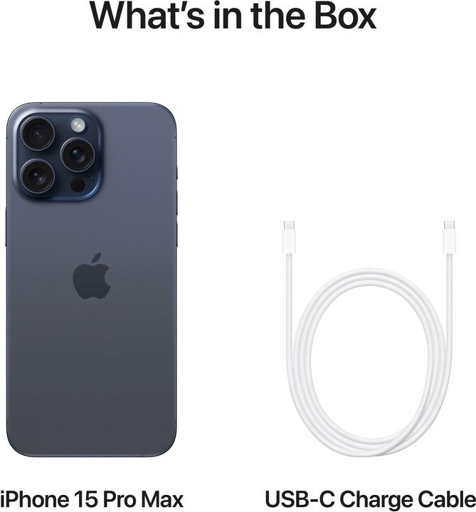 Produktbild Apple iPhone 15 Pro Max (512 GB, Blue Titanium, 6.70", SIM + eSIM, 48 Mpx, 5G)