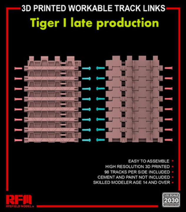 Image du produit Rye Field Model Liens de piste imprimables en 3D pour Tiger I late