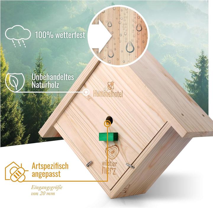 Actual product image Wildtier Herz Bumblebee hotel to hang (Bumblebees)