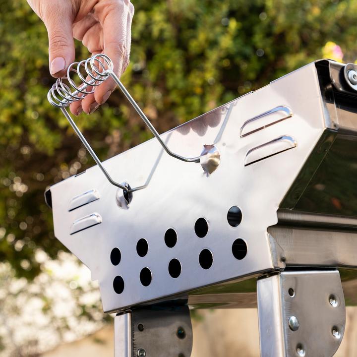 Produktbild InnovaGoods Tragbarer Holzkohlegrill - zusammenklappbar - Edelstahl