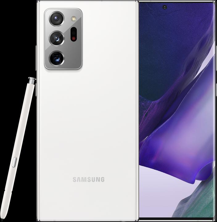 Produktbild Samsung Galaxy Note 20 Ultra DE (256 GB, Mystic White, 6.90", Hybrid Dual SIM + eSIM, 108 Mpx, 5G)