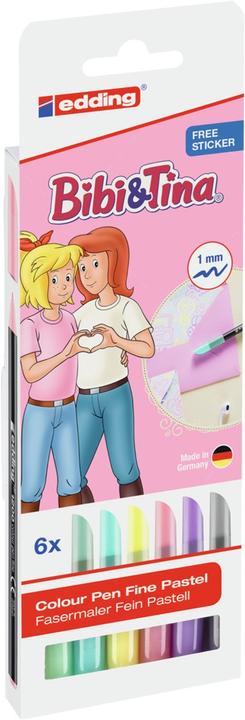 Actual product image Edding 6 e-1200 Bibi & Tina felt tip pens assorted colours (Multinational, 6 x)