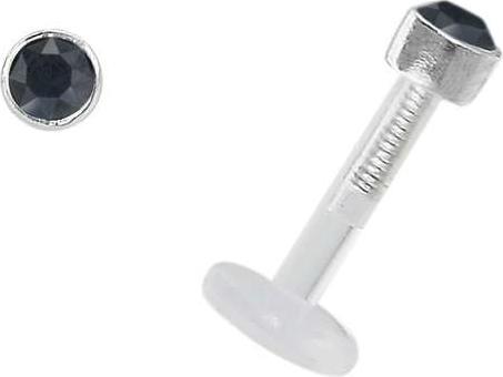 Bijouteria Piercing für Lippe/Tragus (Bioplast, Silber 925, Swarovski Kristall)