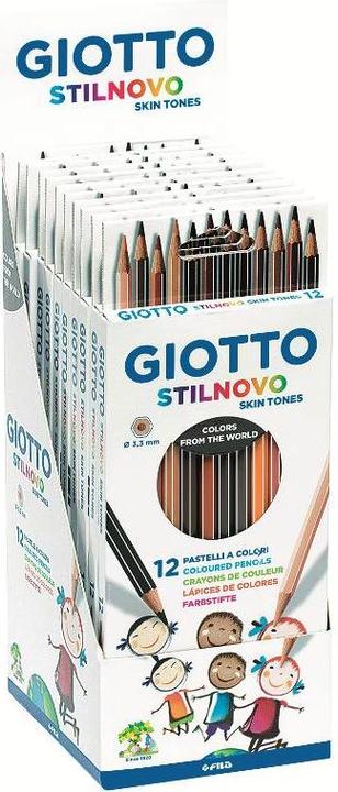 Produktbild Giotto Stilnovo Hangable Box With 12 Skin Tones Colouring Pencils (Pefc) (Mahagoni, Weide, Tulpe, Zimt, Bister, Umbra gebrannt, Kakao, Sand, Taupe, Helles Fleisch, Terrakotta, Eiche, 12 x)