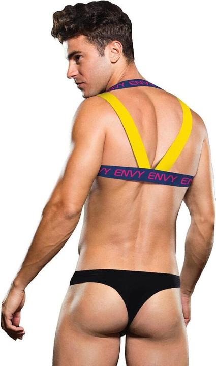 Image du produit Envy Logo Harness - Blue/Yellow - S/M (28"-32" Waist) - Harnais à bretelles sécurisé et ajustable (S/M)