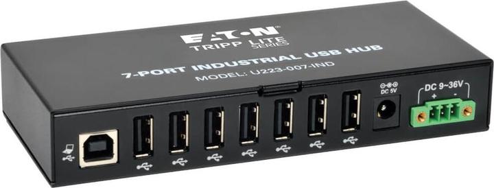 Produktbild Eaton 7-Port Industrial-Grade USB 2.0 Hub 15kV ESD Immunity Metal Housing Mountable (USB-B, 7 Ports)