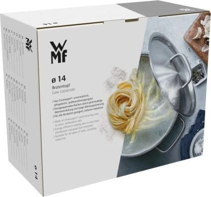 Produktbild WMF Kochtopf Bratentopf Induktion 14cm klein Metalldeckel 0,9l Mini Edelstahl (14 cm, Bräter + Schmortopf, Kochtopf, Edelstahl)