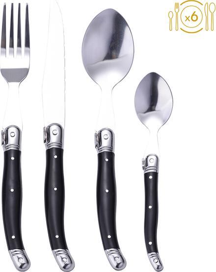 Immagine prodotto Laguiole 24 pezzi TAGLIERE 4 STRATI SCATOLA IN LEGNO (24 Pezzo/i, Set di posate)