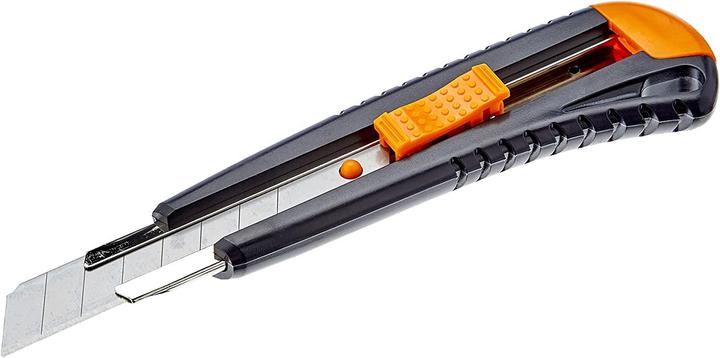 Fiskars Cuttermesser mit Metallführung, 18 mm, Orange/Schwarz, 1003749 (Cutter)