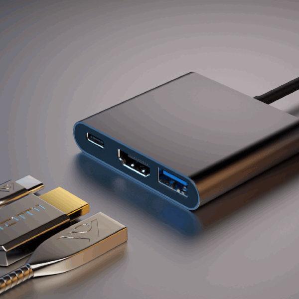 Actual product image 4smarts 3in1 Hub with DeX function space gray (USB-C, 1 Ports)
