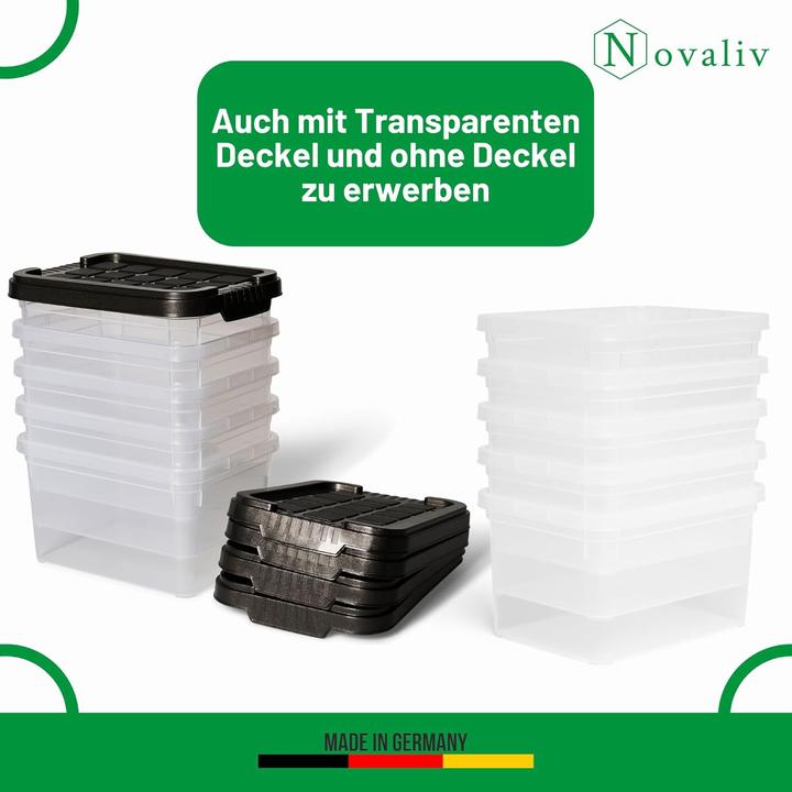 Produktbild Novaliv 6x Aufbewahrungsboxen mit Deckel klein 2 L transparente Nestbar stapelbare Plastikboxen mit (2 l)