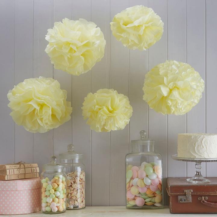 Actual product image Ginger Ray Pom Poms Pastel Yellow