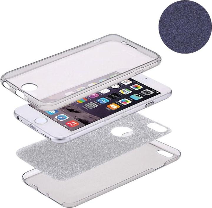 Produktbild König Design Full TPU Case für Apple iPhone 5 / 5s / SE Schutz Hülle Handy Glitzer Schwarz (Apple iPhone 5)