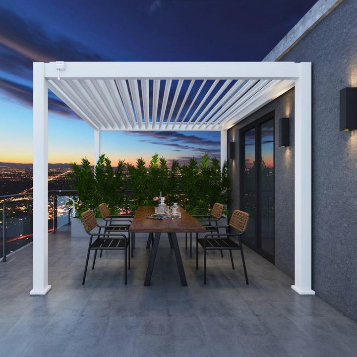 Immagine prodotto Weide Pergola Deluxe Plus 4x4m con tetto a doghe bianco (400 cm, 400 cm)
