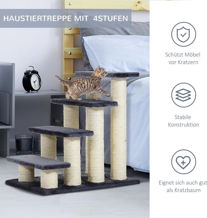 Immagine prodotto PawHut Scale per gatti (61 cm, Grigio)