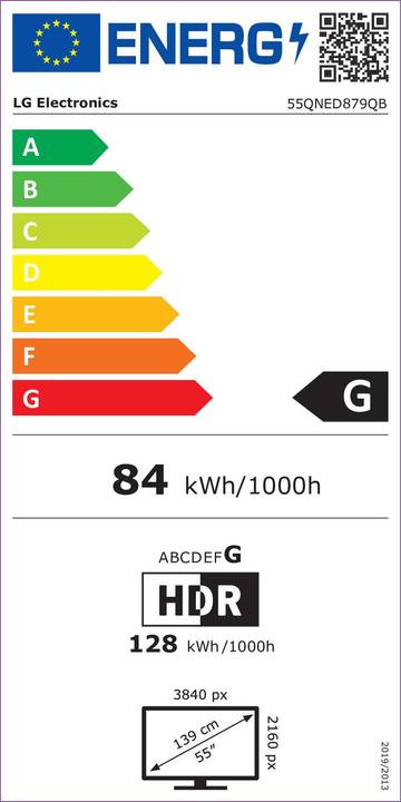 Energie-Label LG 55QNED879QB (55", QNED87, QNED, 4K, 2022)