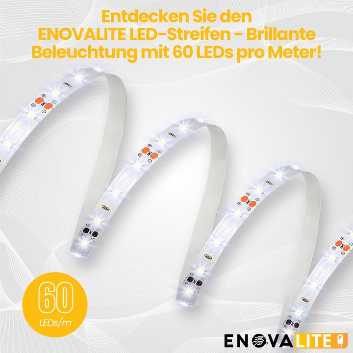 Produktbild Enovalite LED-Streifen (Warmweiss, Mehrfarbig, Kaltweiss, 500 cm, Indoor)