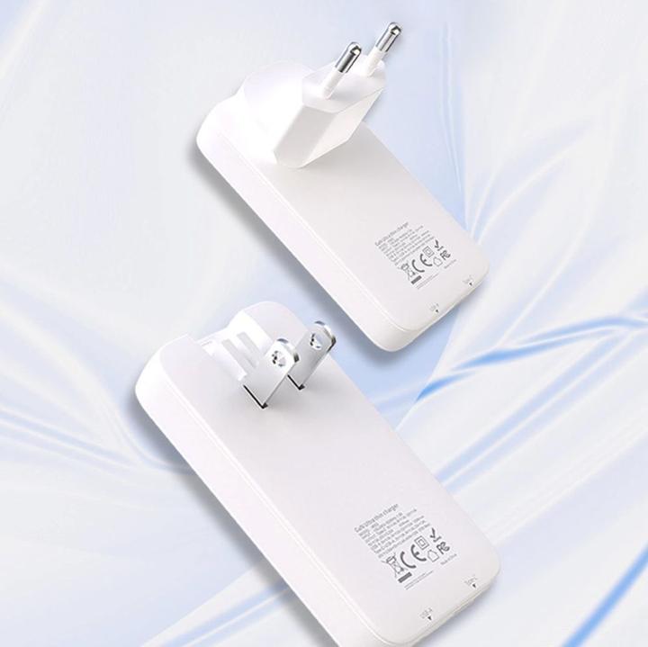 Actual product image Dudao GaN A65Q 65W USB-A / USB-C PD Ultra-Thin Wall Charger - White (65 W)