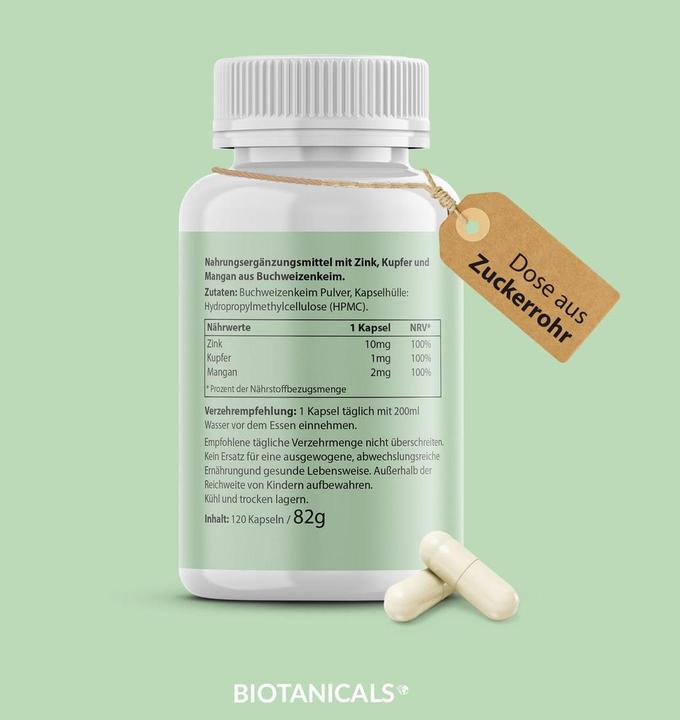 Immagine prodotto Biotanicals Zinco 120 capsule (120 Pezzo/i, Pillole, 82 g)