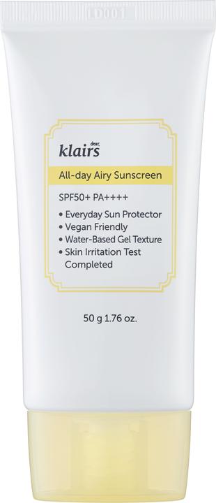 Image du produit Klairs All-day Airy Sunscreen (Crème solaire, SPF 50+, 50 ml)